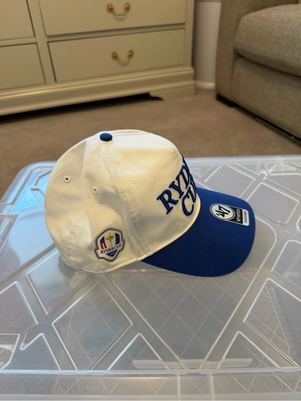 2025 Ryder Cup White and Blue Adjustable Hat
